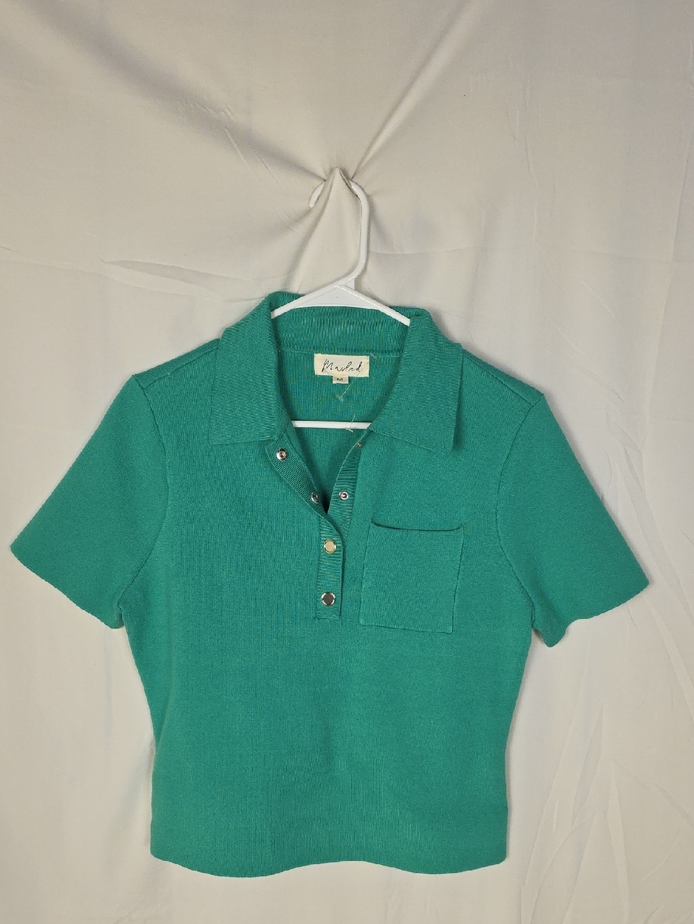 Pure Green Knit Polo Top